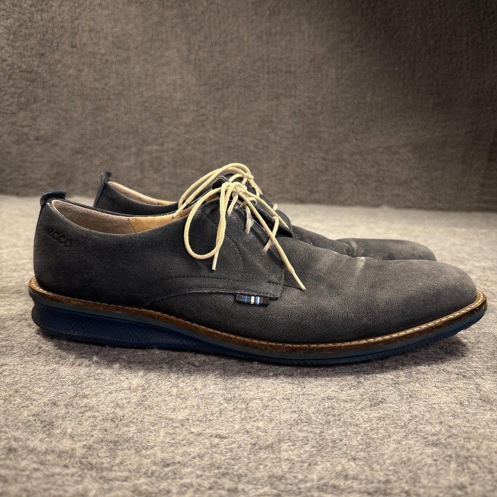 ECCO Shoes Mens 46 US 12 Blue Suede Lace Up‎ Casual Comfort Wide Sneakers